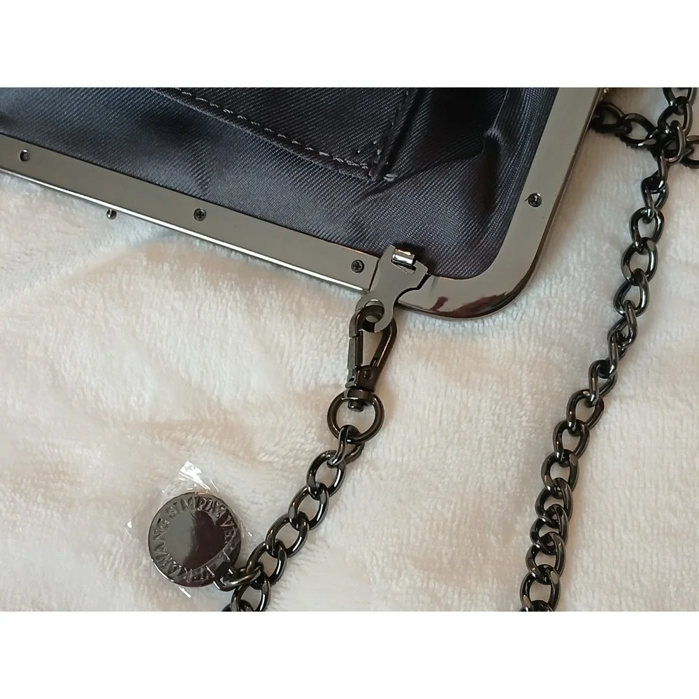 Simply Vera Wang Silver Rhinestone Shoulder Bag or Clutch  Handbag Purse - New